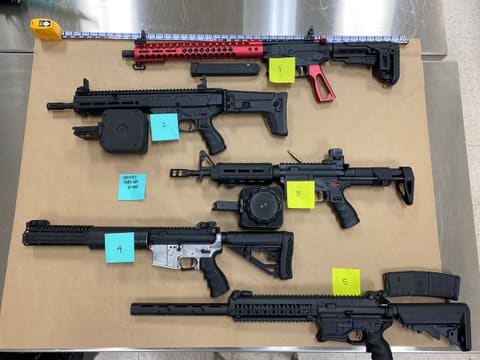 Five rifles